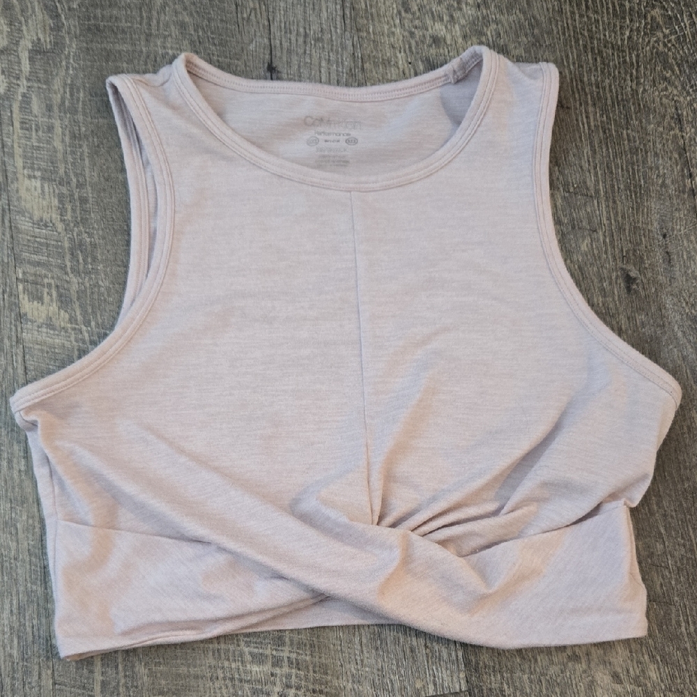 Calvin Klein Women's Soft Pink Twist Crop Top